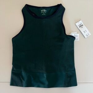 YPB Dark Green Ribbed Tank Top